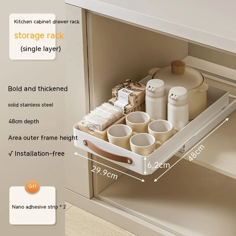 BowLift | Stainless Store Kitchen Cabinet Pull-Out Sliding Organizer