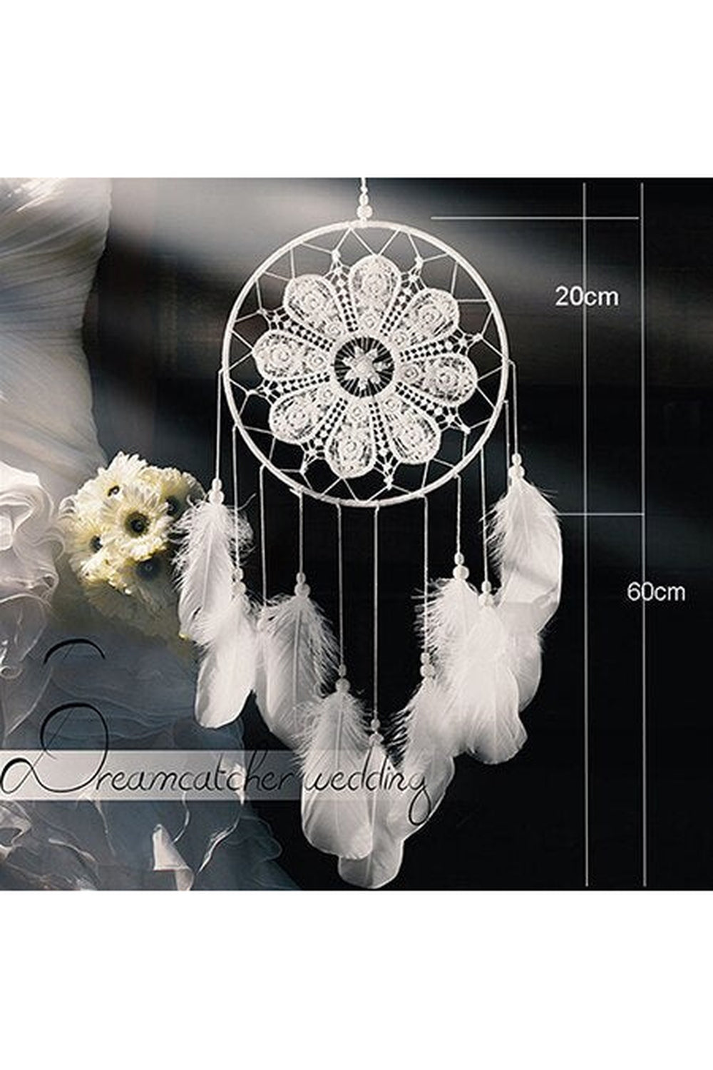 Large Decorative Dreamcatcher with Organic Material Design