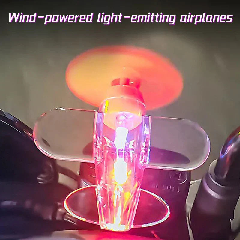 BowLift | Wind-Powered LED Mini Airplane Car Decor
