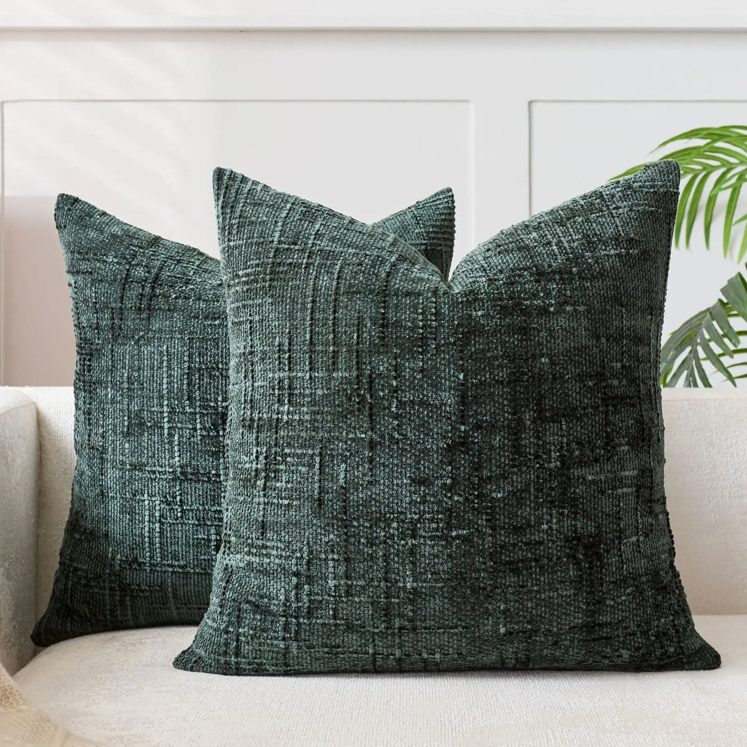 BowLift | Chenille Cushion with Bamboo Texture in Solid Color for Sofa and Bedroom