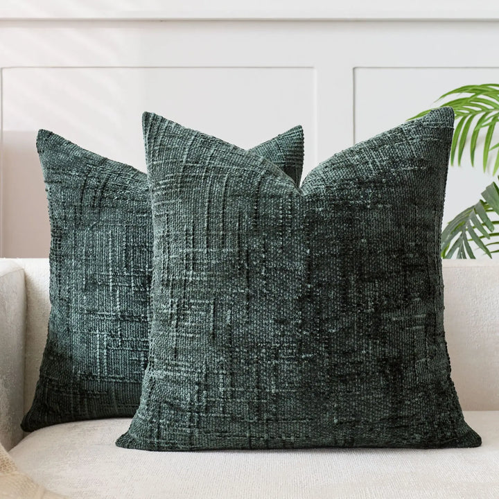 BowLift | Chenille Cushion with Bamboo Texture in Solid Color for Sofa and Bedroom