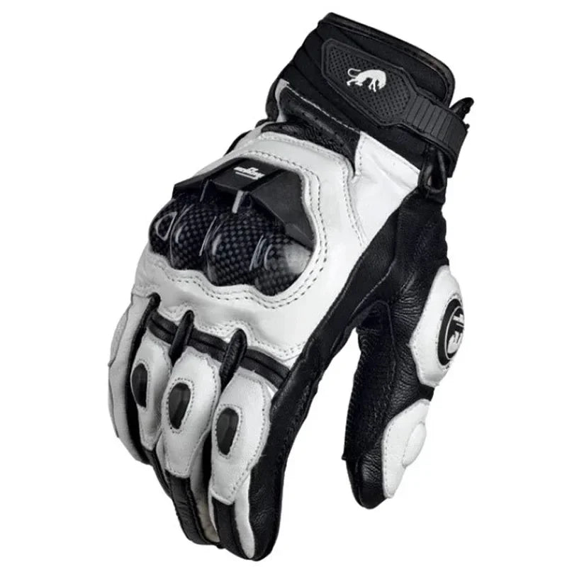 BowLift | Motorcycle Gloves RidePro Carbon | Wind & Waterproof | Touchscreen Compatible | Genuine Leather Protectors | For Summer & Winter