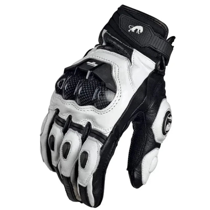 BowLift | Motorcycle Gloves RidePro Carbon | Wind & Waterproof | Touchscreen Compatible | Genuine Leather Protectors | For Summer & Winter
