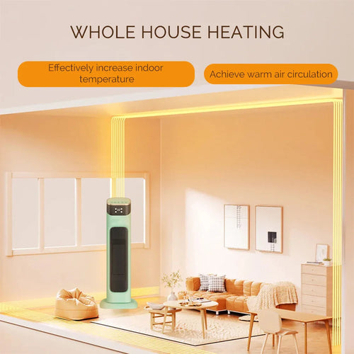 BowLift | Electric PTC Fan Heater with Adjustable Temperature, Remote Control and Timer, Energy Efficient