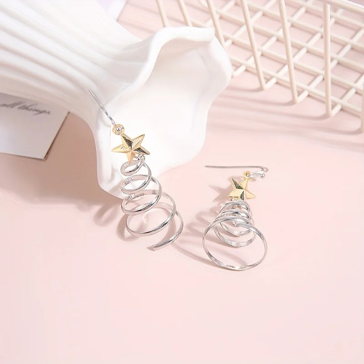 BowLift | Spiral Christmas Tree Dangle Earrings