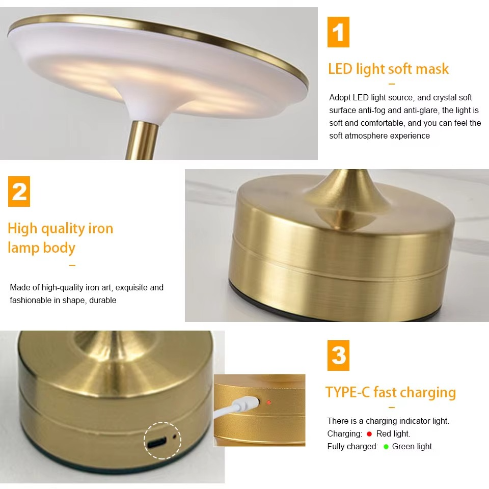 BowLift | USB Rechargeable LED Touch Sensor Table Lamp