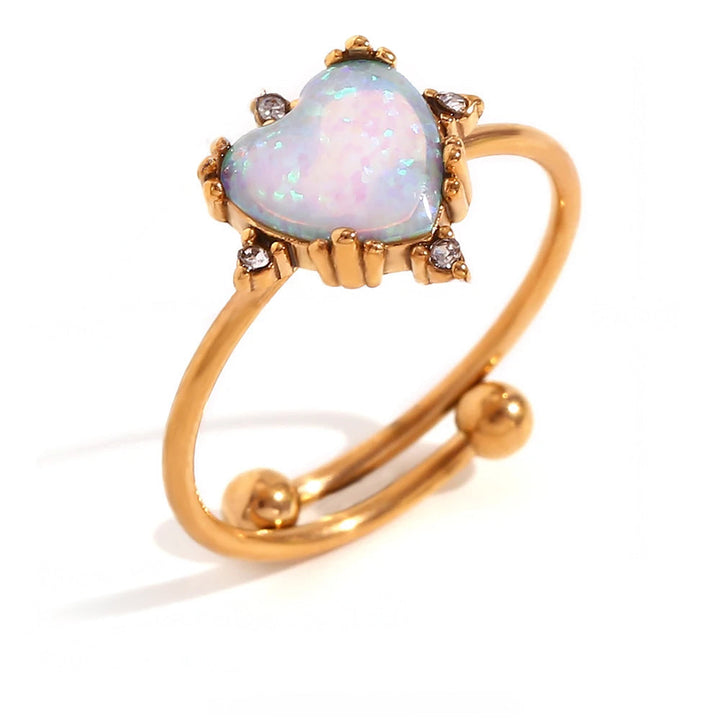 BowLift | Adjustable Diamond Accented Opal Iridescent Rings