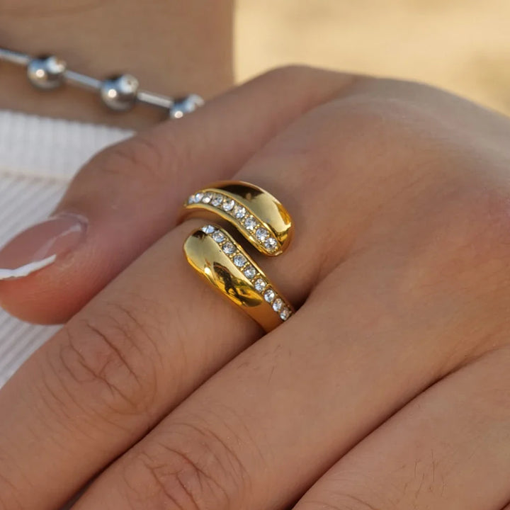 BowLift | Chunky Diamond Accented Wrap Ring