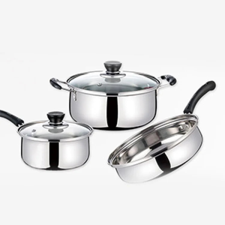 BowLift | 3 piece cookware set made of stainless steel