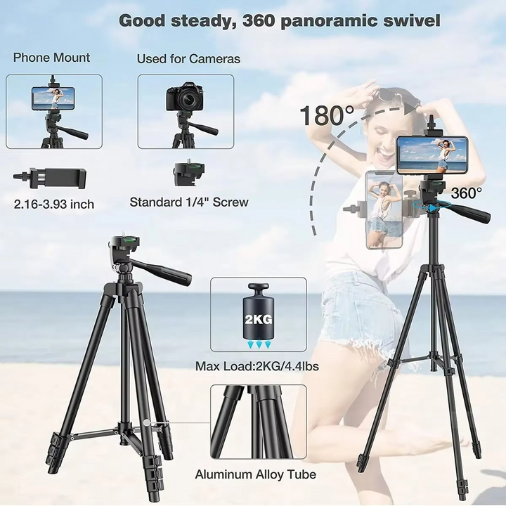 BowLift | Universal Lightweight Tripod Stand with Bluetooth Remote for Smartphones and DSLRs