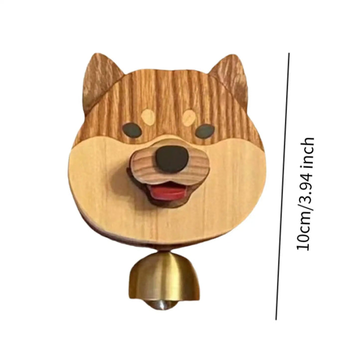 BowLift | Playful Shiba Dog Face Wooden Doorbell