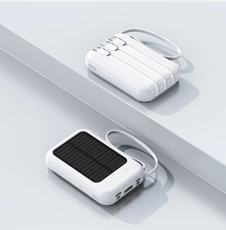 BowLift | PowerVolt Max 20K | Solar-powered power bank | 4 charging cables integrated | LED flashlight