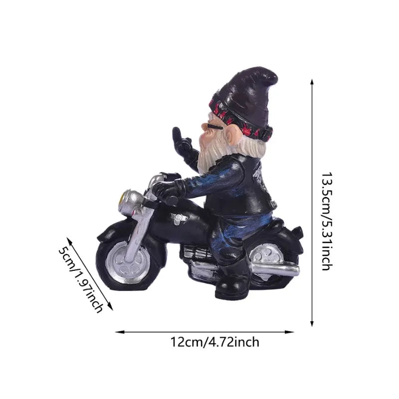 BowLift | Gnome on Motorcycle Resin Figure for Garden