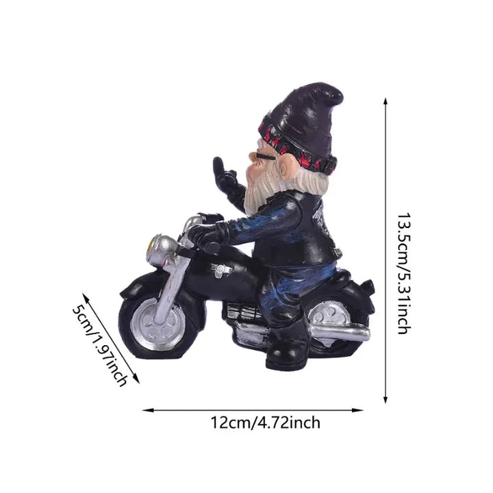 BowLift | Gnome on Motorcycle Resin Figure for Garden
