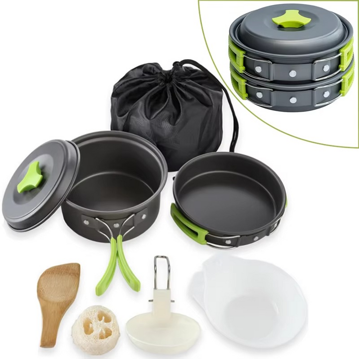 BowLift | Portable Camping Cookware Set with Foldable Tableware and Storage Bag