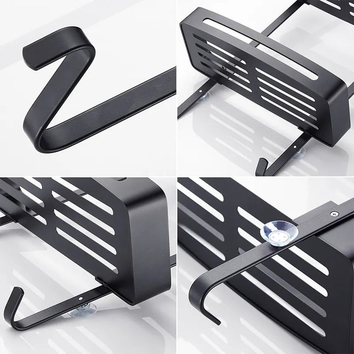 BowLift | Sleek Shower Nail-Free Dual Layer Organizer Rack