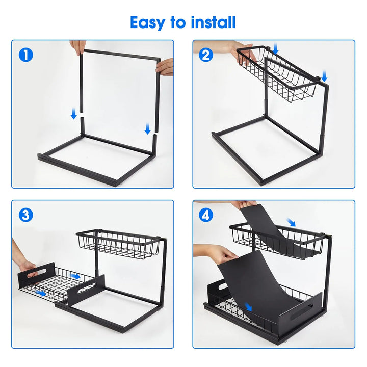 BowLift | 2-Tier Under Sink Sliding Cabinet Organiser – Arlo