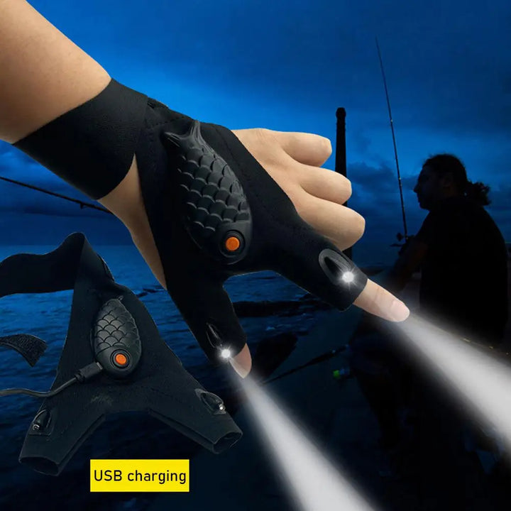 BowLift | Rechargeable Fingerless Repair Fishing LED Gloves