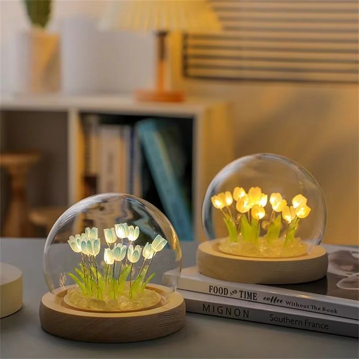 BowLift | Handmade Artificial Tulip LED Night Light Bedside Table Lamp for Bedroom and Gift Decor