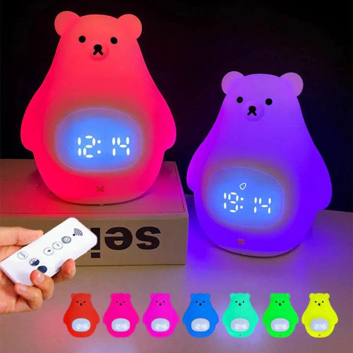 BowLift | Bear Alarm Clock - LED Night Light and Children's Alarm Clock