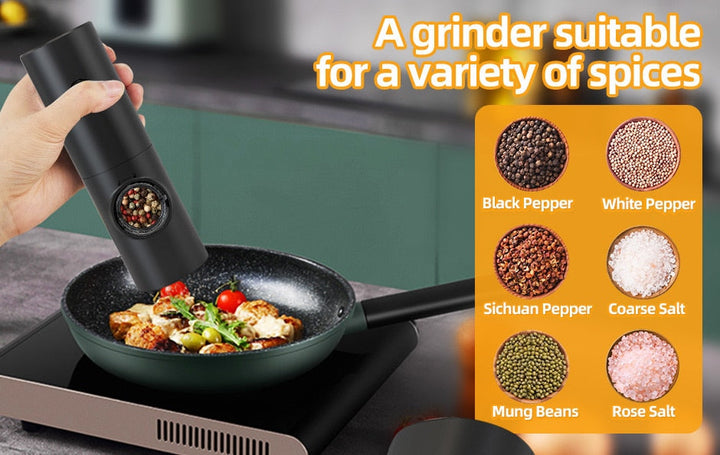 BowLift | Electric automatic pepper and salt mill with LED light and adjustable grind - Perfect for the kitchen or the restaurant