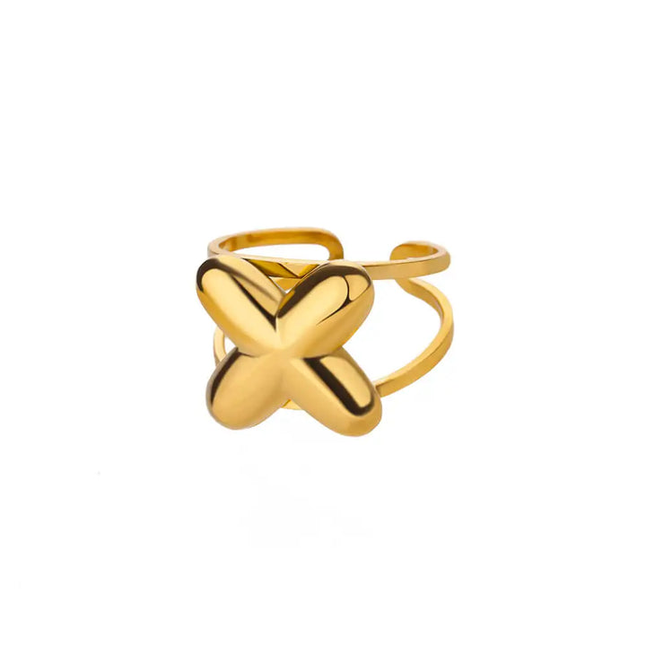BowLift | Adjustable Open Band Bubble Letter Initial Ring