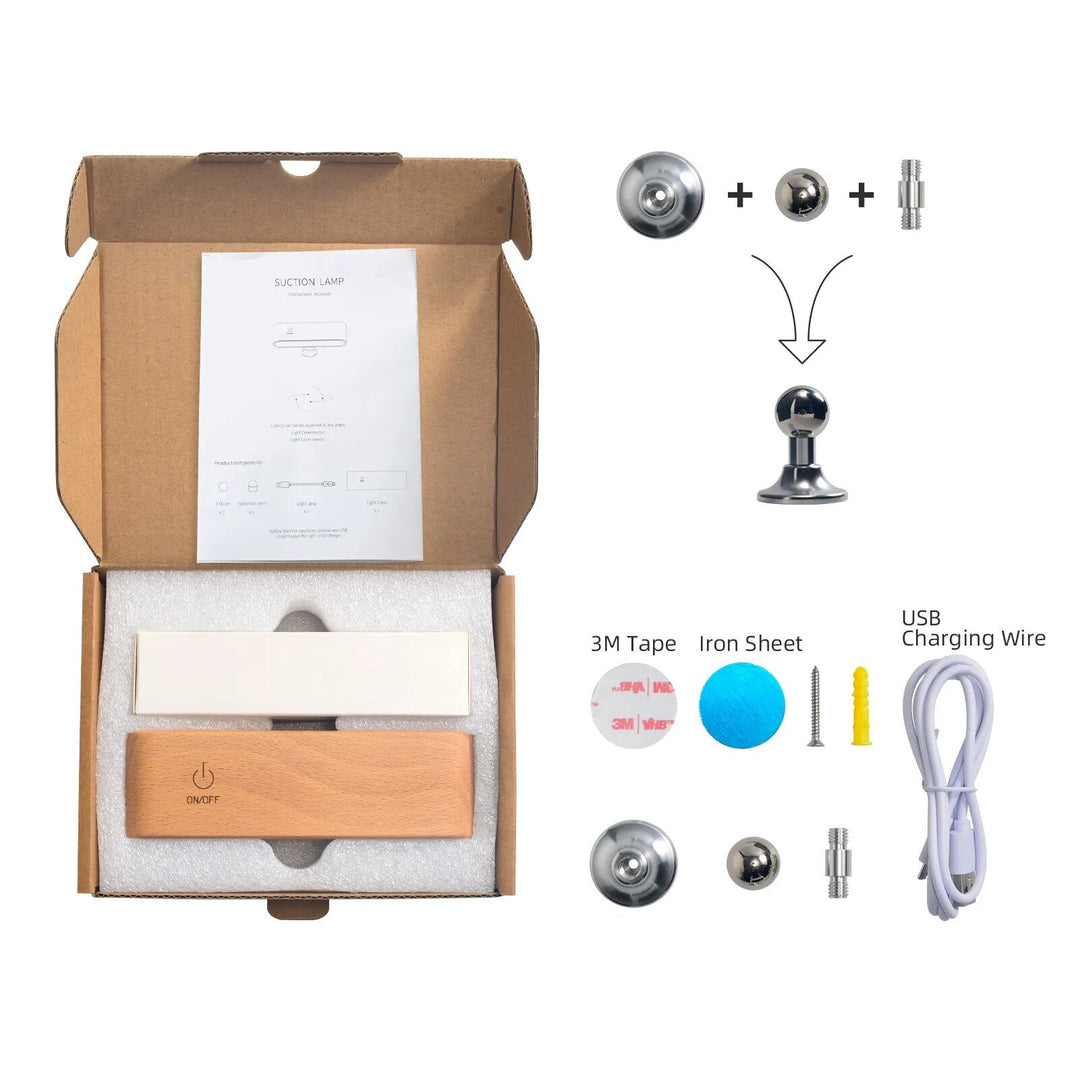 BowLift | Rotatable Magnetic Wooden Rechargeable LED Night Lamp
