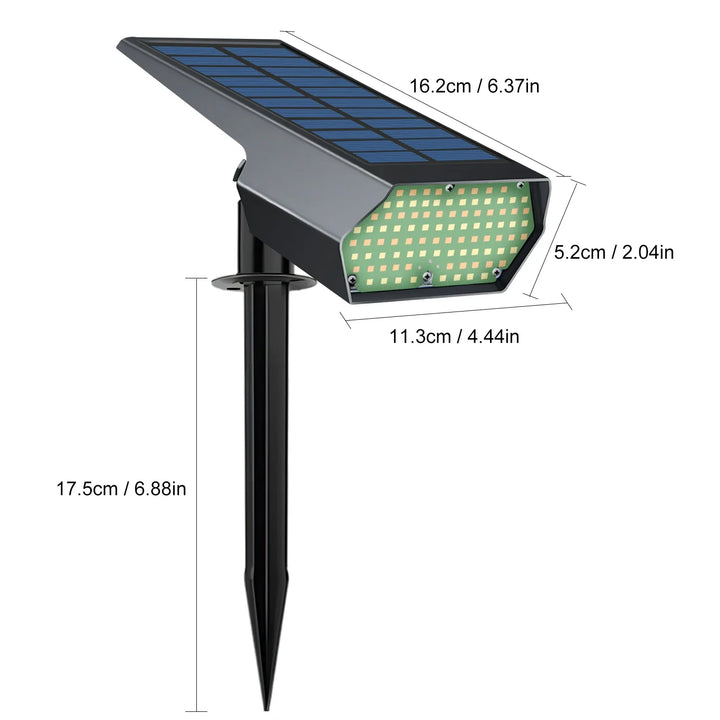 BowLift | Solar-Spotlight LumiYard 92LED | 2-colored garden lighting (Warm-/Cool white) | IP65 waterproof & automatic dusk sensor