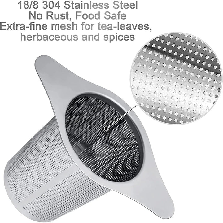 BowLift | Tea Egg LeafLuxe Stainless Steel | Extra Fine Mesh Tea Strainer | With Double Handles | For Loose Tea