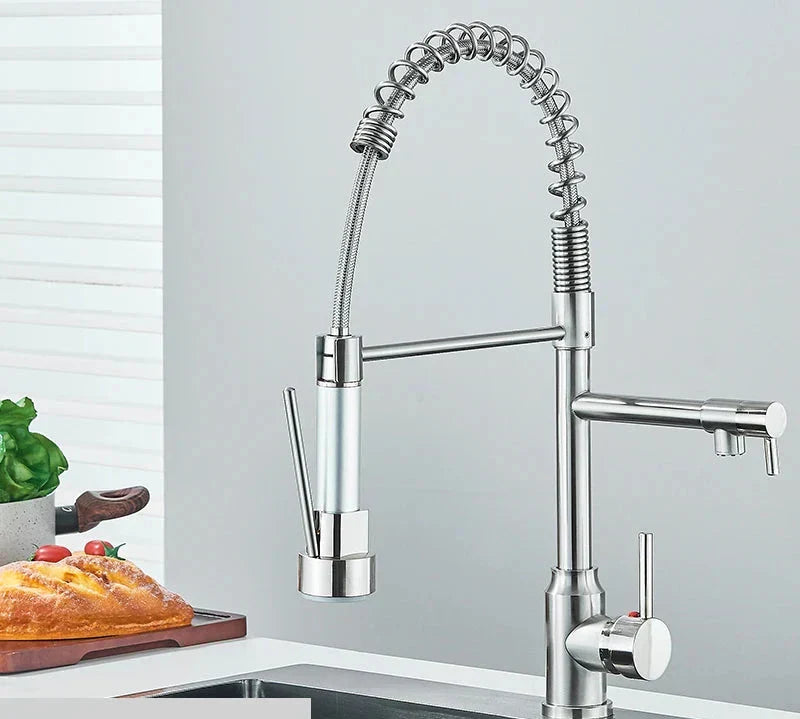 BowLift | NickelPivot - 360° Rotating Kitchen Tap