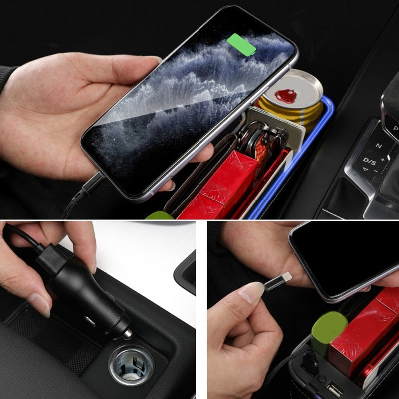 BowLift | USB Charging LED Car Seat Gap Organizer