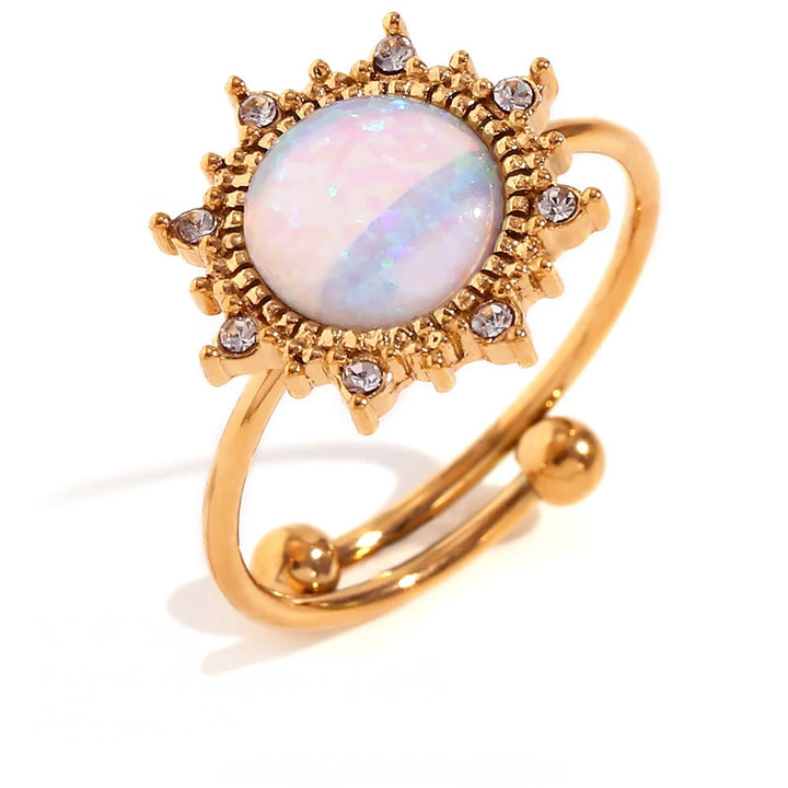 BowLift | Adjustable Diamond Accented Opal Iridescent Rings