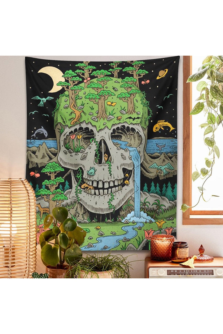 Skull Psychedelic Tapestry | Bowlift