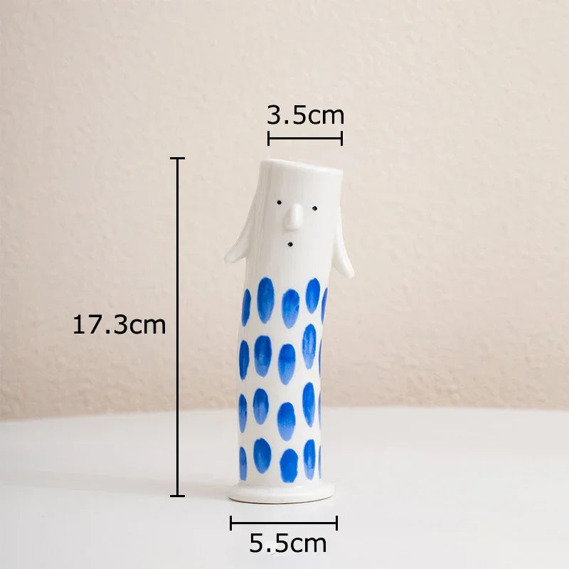 Lovely Cartoon Figures Ceramic Vase | Bowlift