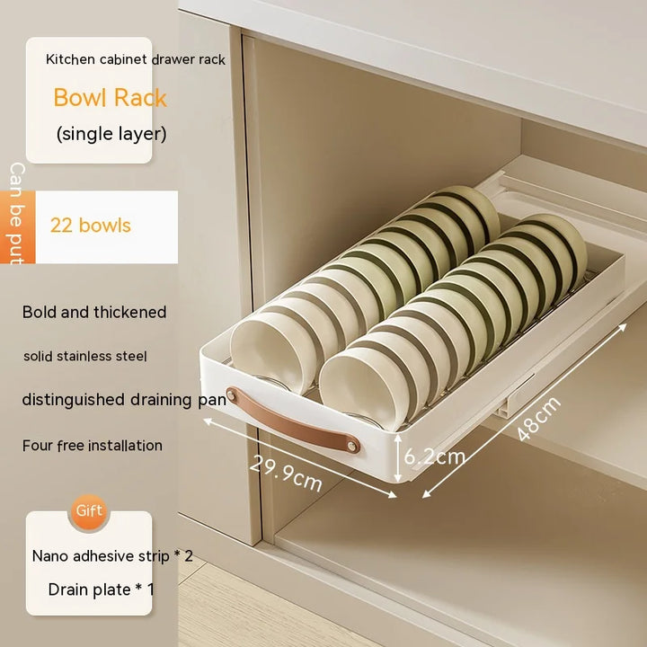 BowLift | Stainless Store Kitchen Cabinet Pull-Out Sliding Organizer