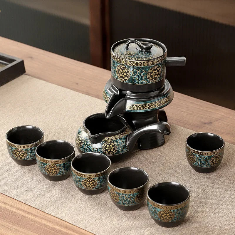 BowLift | Royal Golden Porcelain Dragon Flow Tea Set