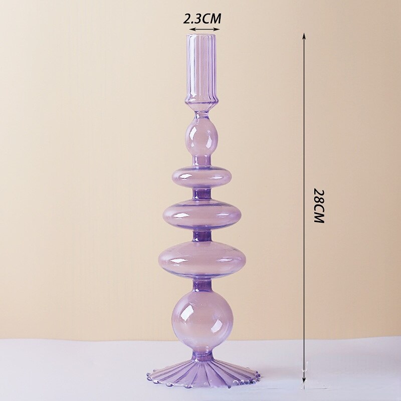 BowLift | Lilac Candle Holder made of Glass