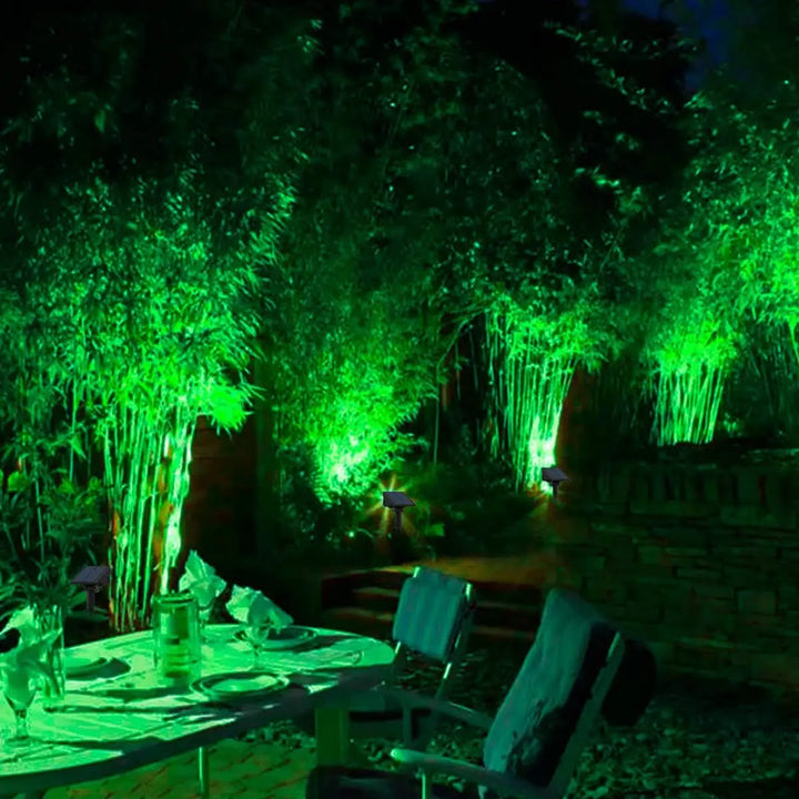 BowLift | Solar Garden Spotlight LumiRay Set 4 | IP65 Waterproof | Automatic Twilight Sensor | LED Landscape Lighting