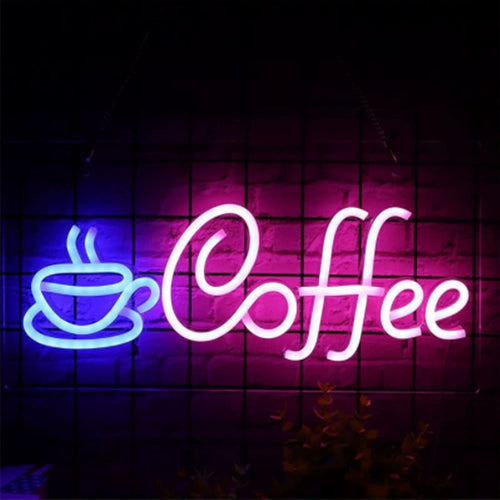 Backboard Neon Coffee Sign