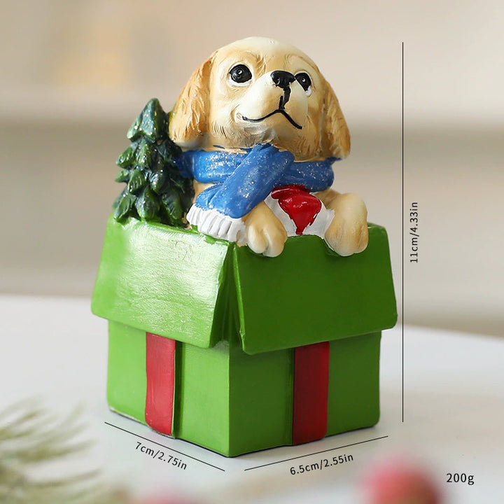DIY Resin Puppy Christmas Window Ornament