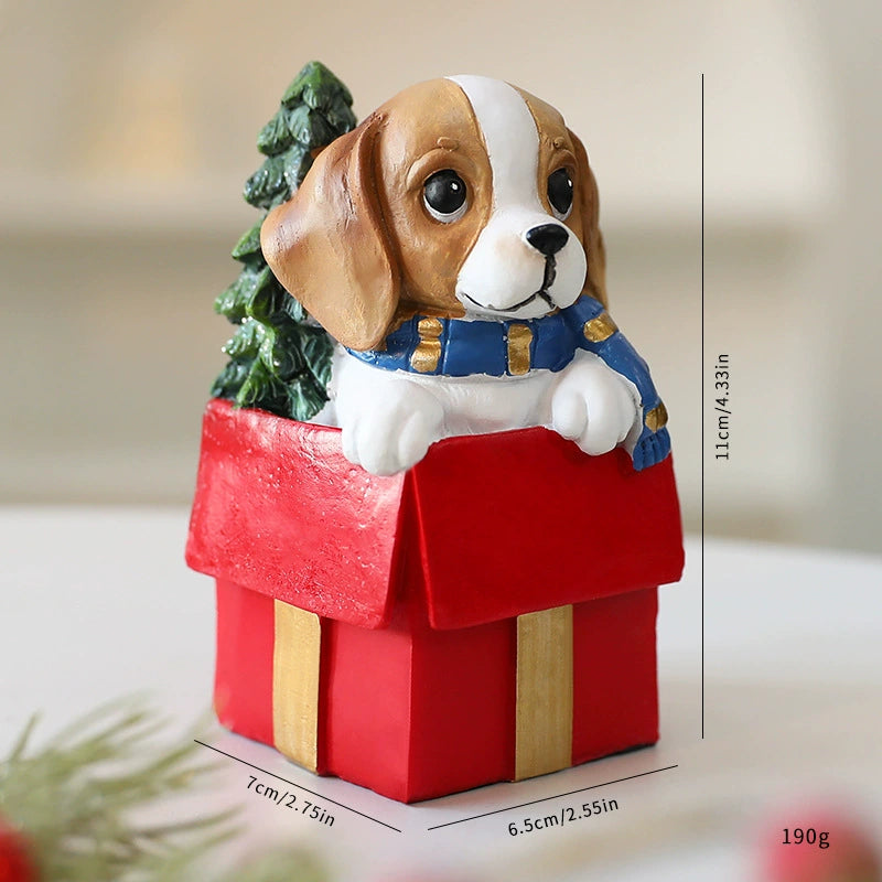 DIY Resin Puppy Christmas Window Ornament