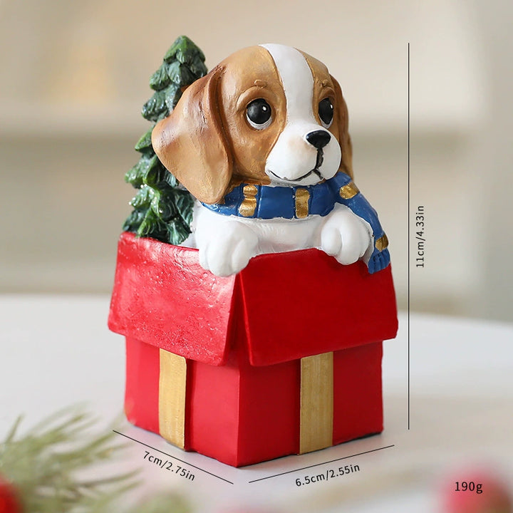DIY Resin Puppy Christmas Window Ornament