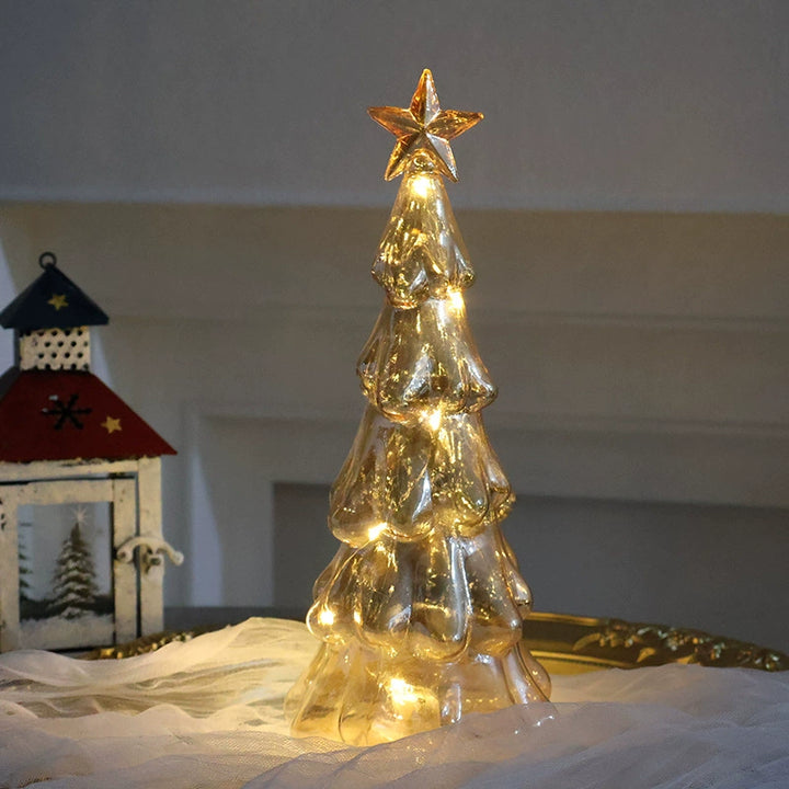 Mini Luminous Glass Christmas Tree Ornament