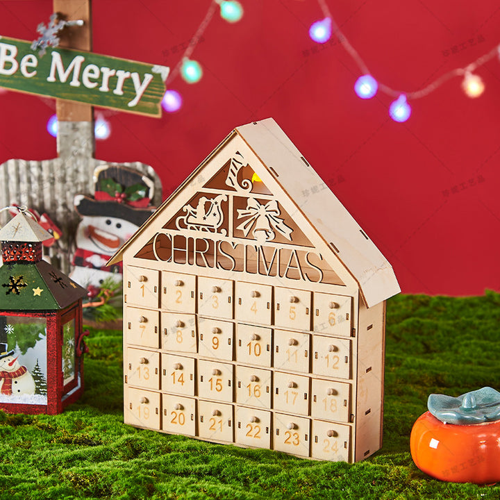 Wooden LED Light Up Christmas Advent Calendar