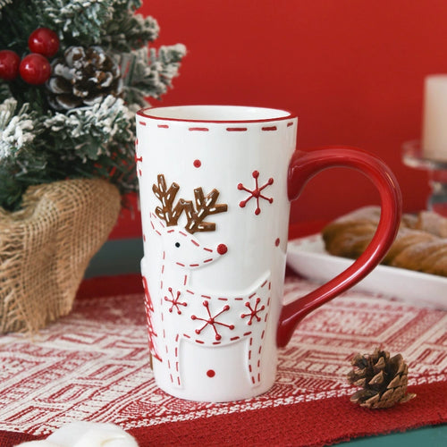 Large Relief Underglaze Santa Ceramic Mug