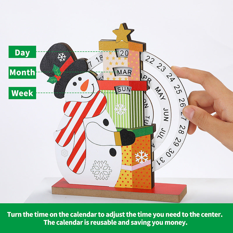 Wooden Santa Claus Acrylic Countdown Calendar