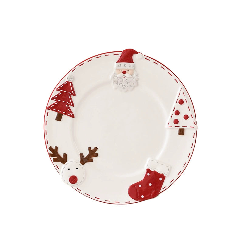 Santa Claus Ceramic Round Dinner Plate