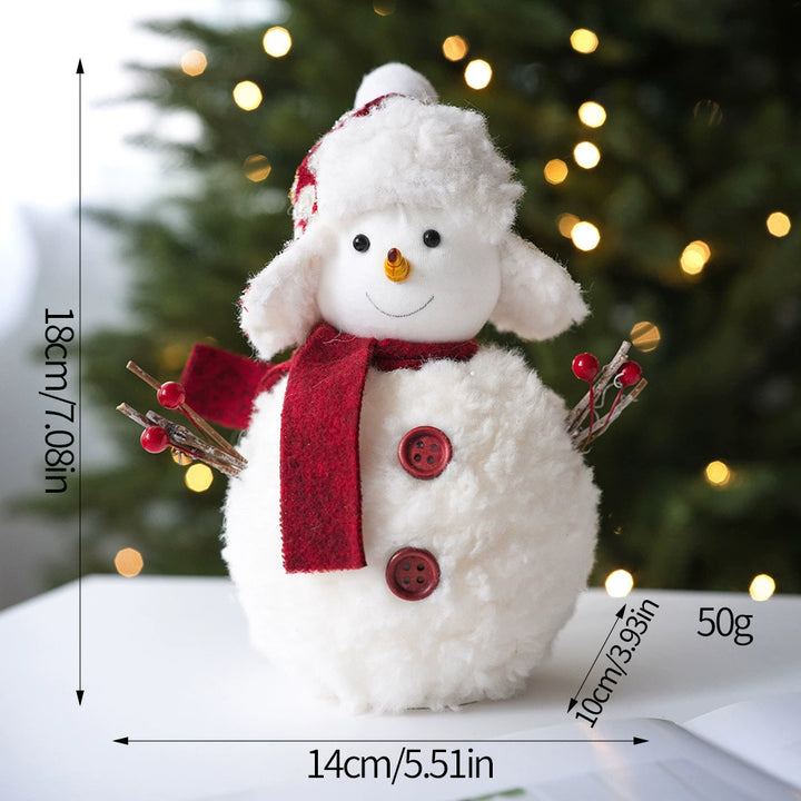 Plush Knitted Christmas Snowman Doll Ornament