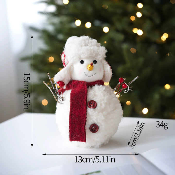 Plush Knitted Christmas Snowman Doll Ornament