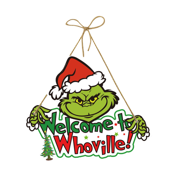 Grinch Christmas Wall Door Hanging Sign